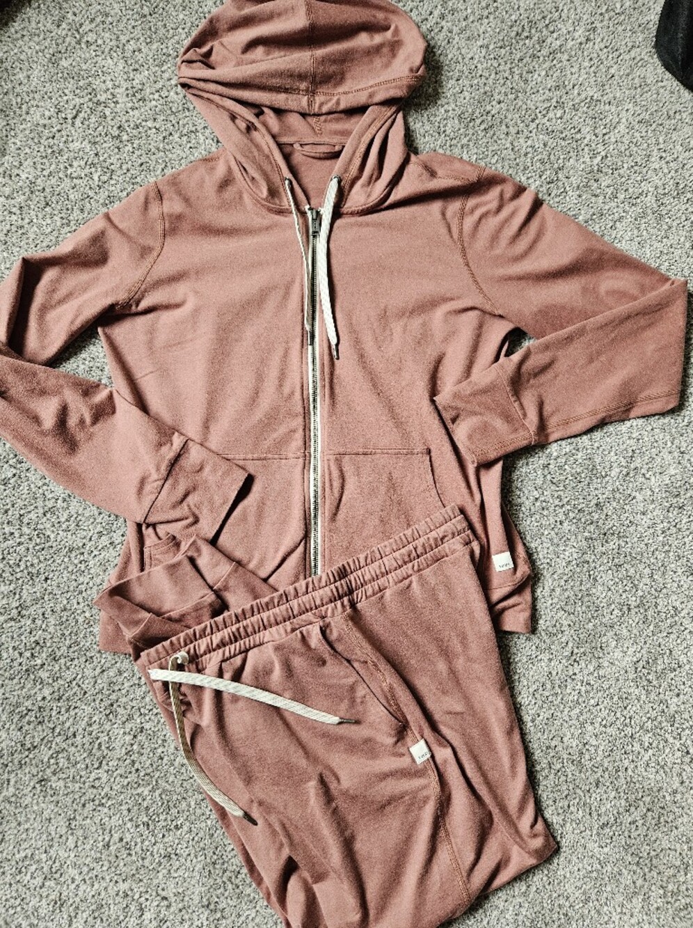 Vouri Women's Zip Hoodie & Jogger Set - Dusty Rose